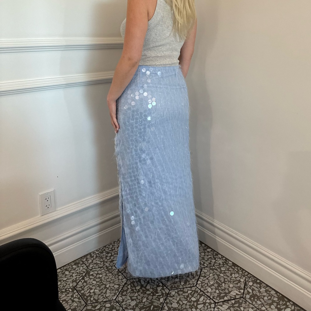 Peppermayo blue sequin skirt size 10 Large